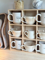 Wooden Mug Display Shelf Unit Kitchen Storage Organiser