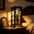 Phone Booth Table Lamp LED Vintage Miniature Night Light Retro Desk Lamp Home Decor