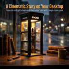 Phone Booth Table Lamp LED Vintage Miniature Night Light Retro Desk Lamp Home Decor