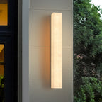 Modern Alabaster Rectangular Outdoor Wall Light LED 1-Light