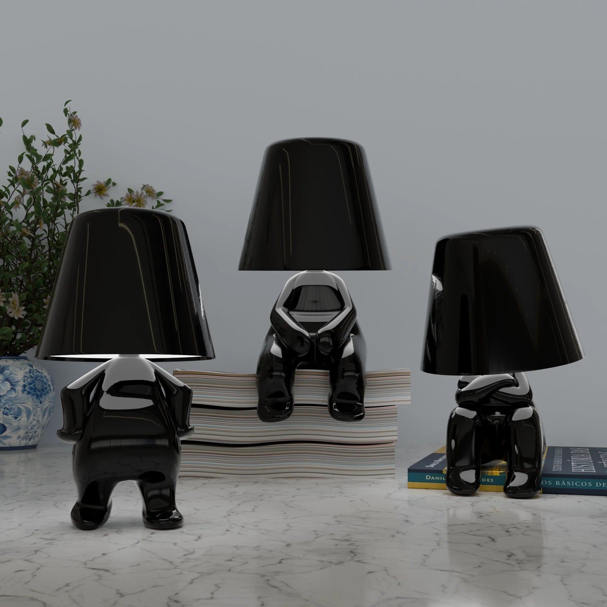 Black Thinkers Modern Artistic Table Lamp Collection Accent Light