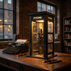 Phone Booth Table Lamp LED Vintage Miniature Night Light Retro Desk Lamp Home Decor
