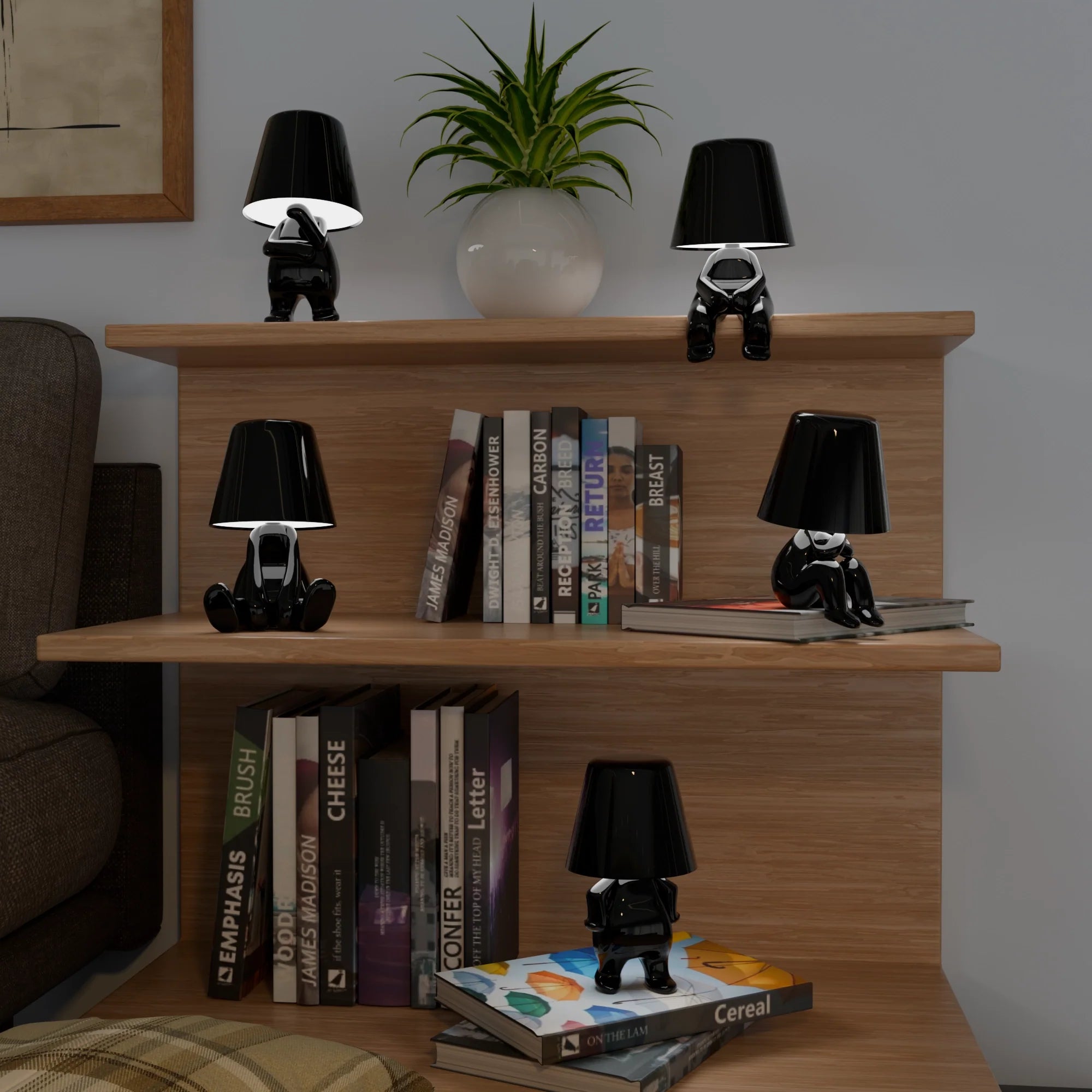 Black Thinkers Modern Artistic Table Lamp Collection Accent Light