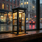 Phone Booth Table Lamp LED Vintage Miniature Night Light Retro Desk Lamp Home Decor