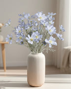 Artificial Ocean Blue Cosmos Flower Stem Faux Floral Decor