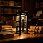 Phone Booth Table Lamp LED Vintage Miniature Night Light Retro Desk Lamp Home Decor