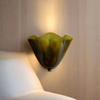 Retro Stained Glass Shell Skirt LED Wall Sconce – Art Deco Vintage Wall Light 1-Light