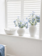 Ashen White Matt Round Vase Modern Home Decor