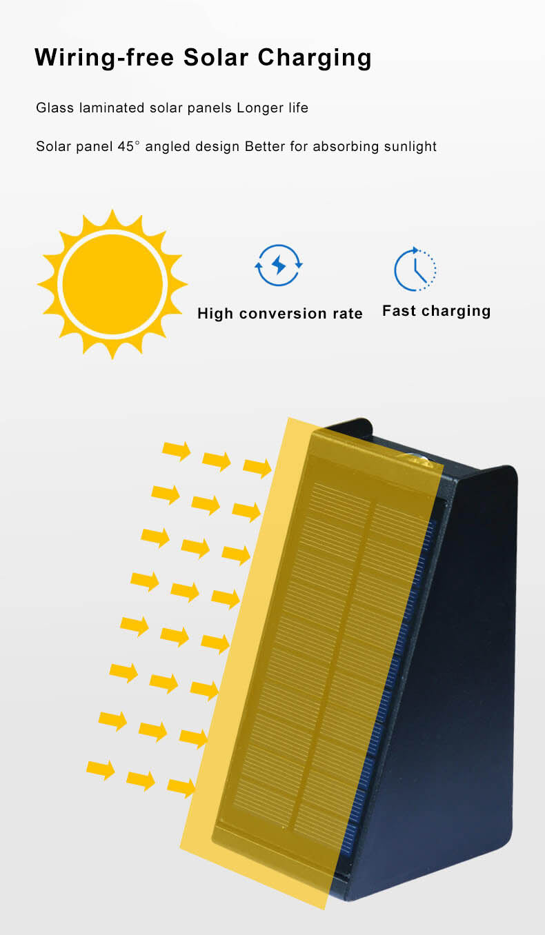 Modern Solar LED Up and Down Wall Light | 1-Light