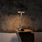 Modern Brass Cone LED Rechargeable Table Lamp 1-Light