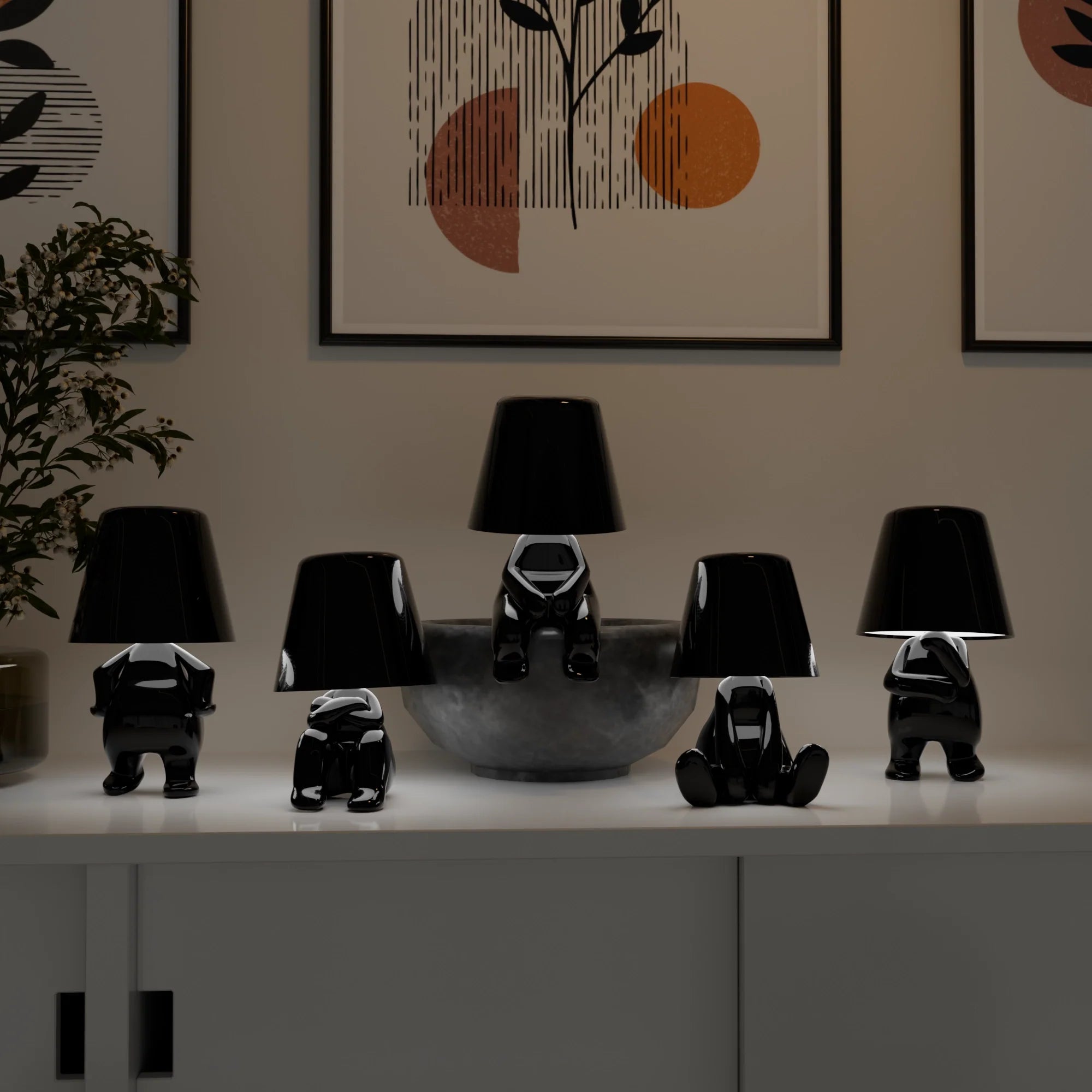 Black Thinkers Modern Artistic Table Lamp Collection Accent Light