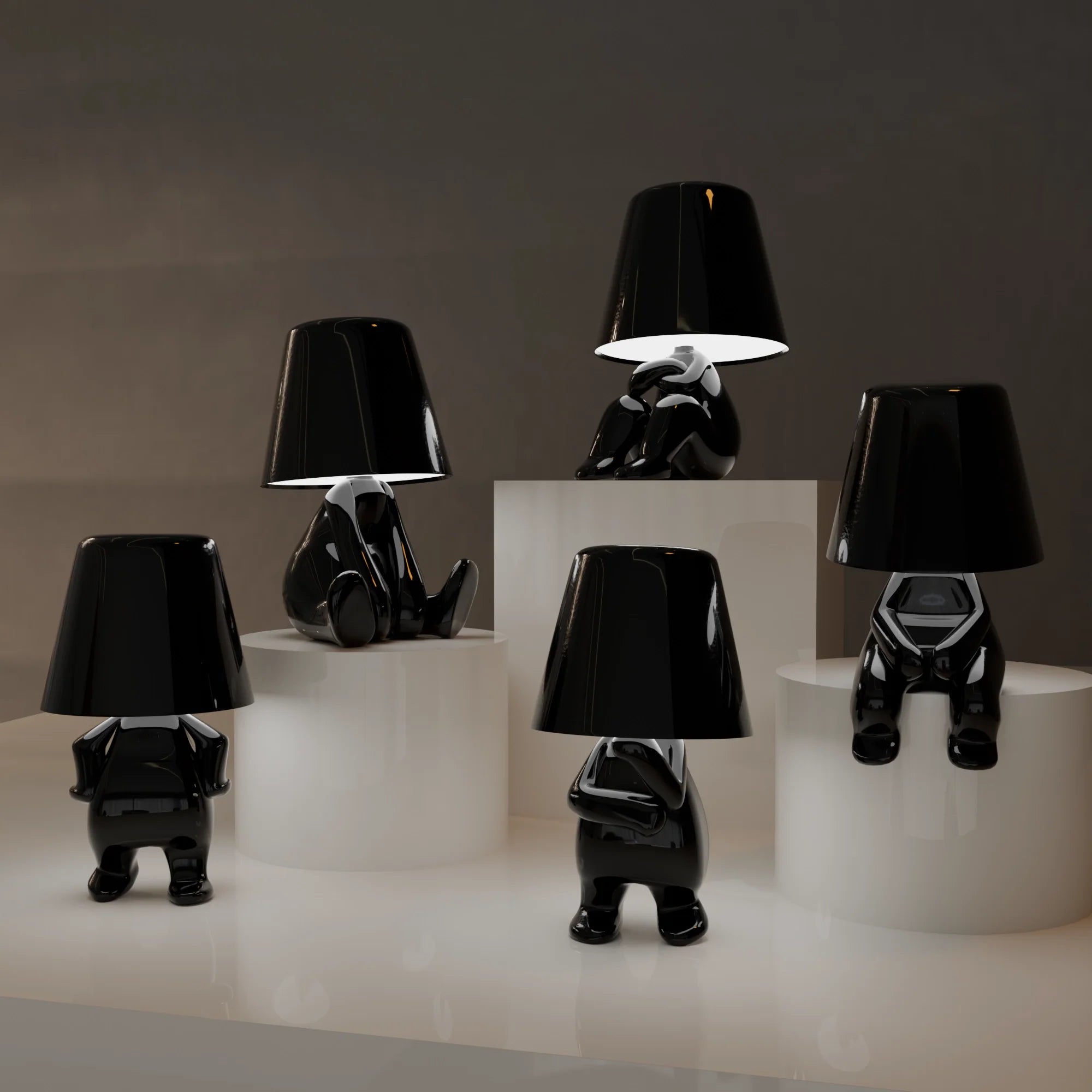 Black Thinkers Modern Artistic Table Lamp Collection Accent Light