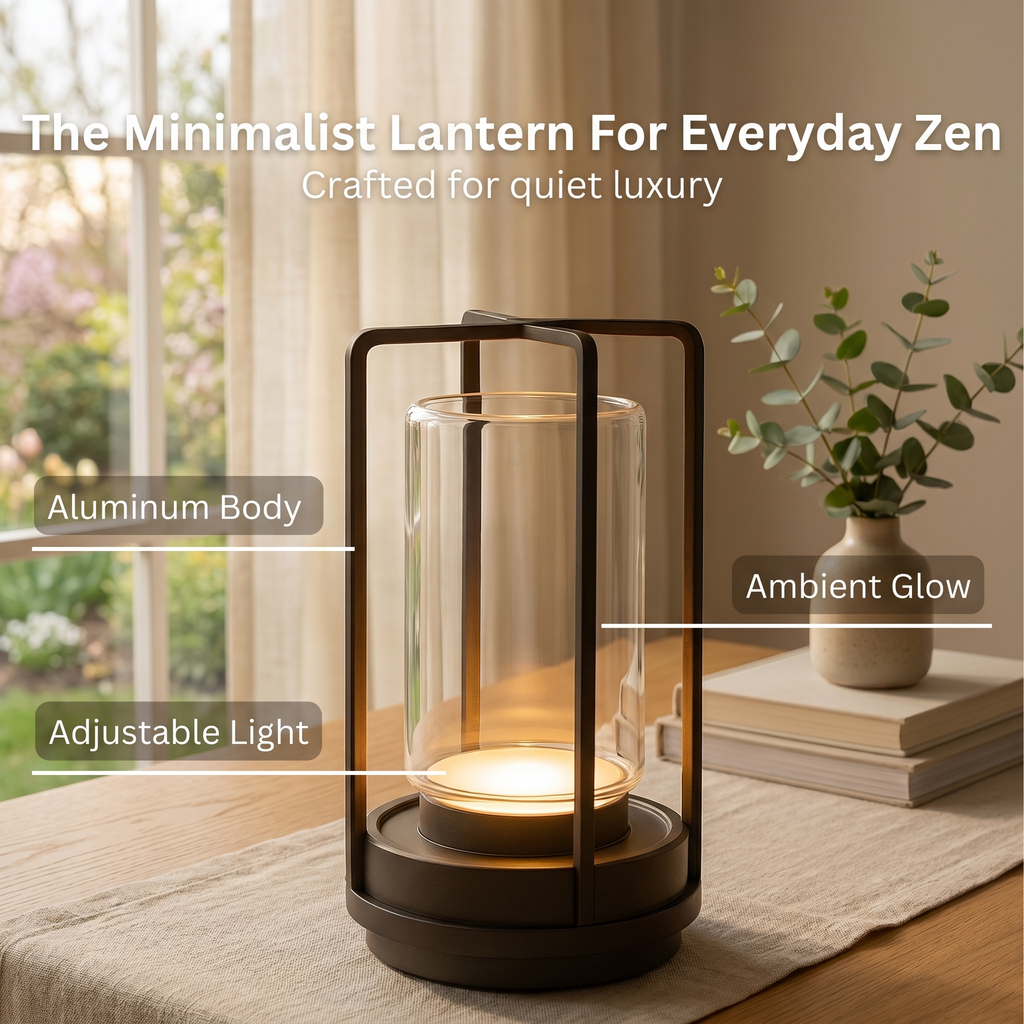 Cordless Table Lamp Rechargeable – Portable LED Lantern for Bedroom & Living Room