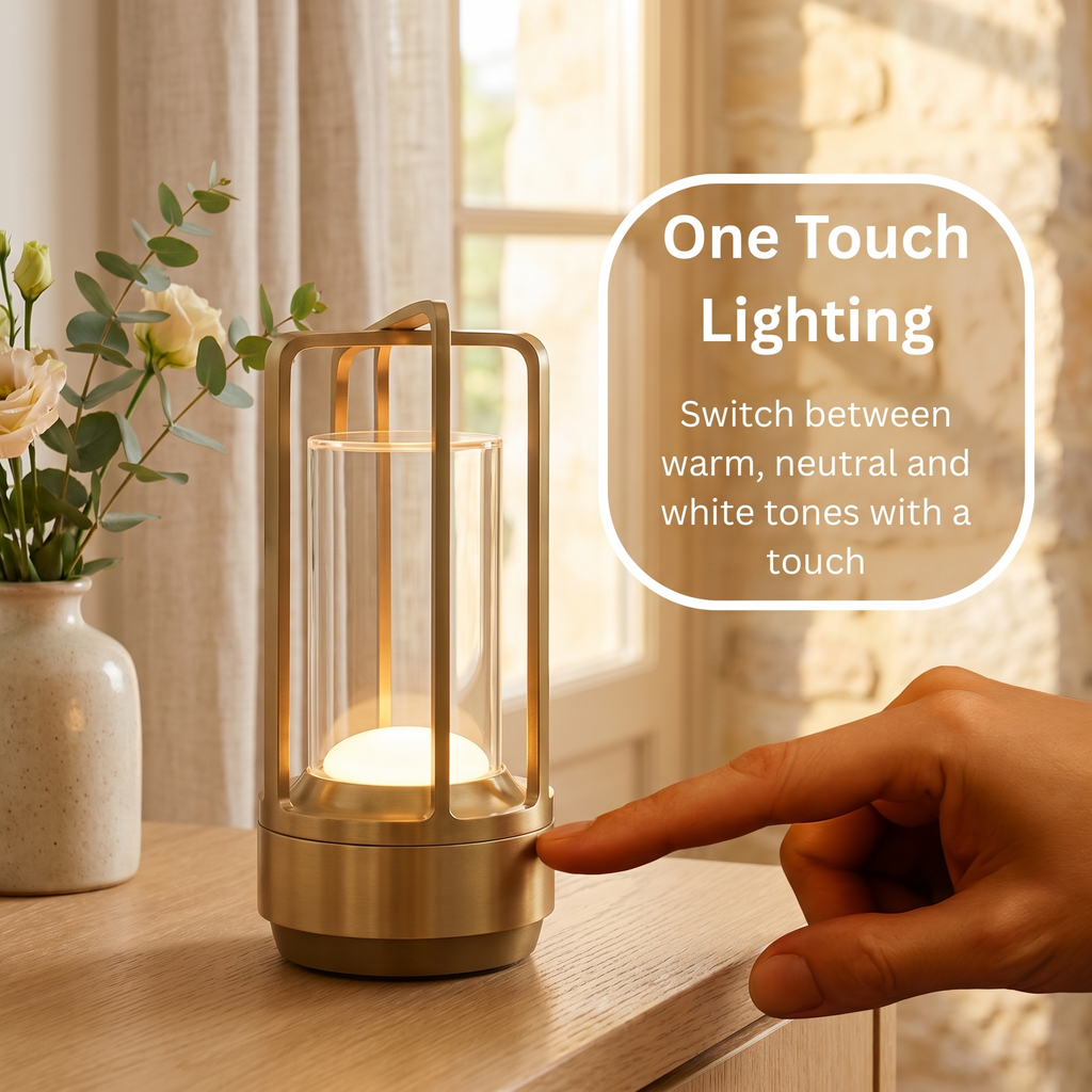 Cordless Table Lamp Rechargeable – Portable LED Lantern for Bedroom & Living Room