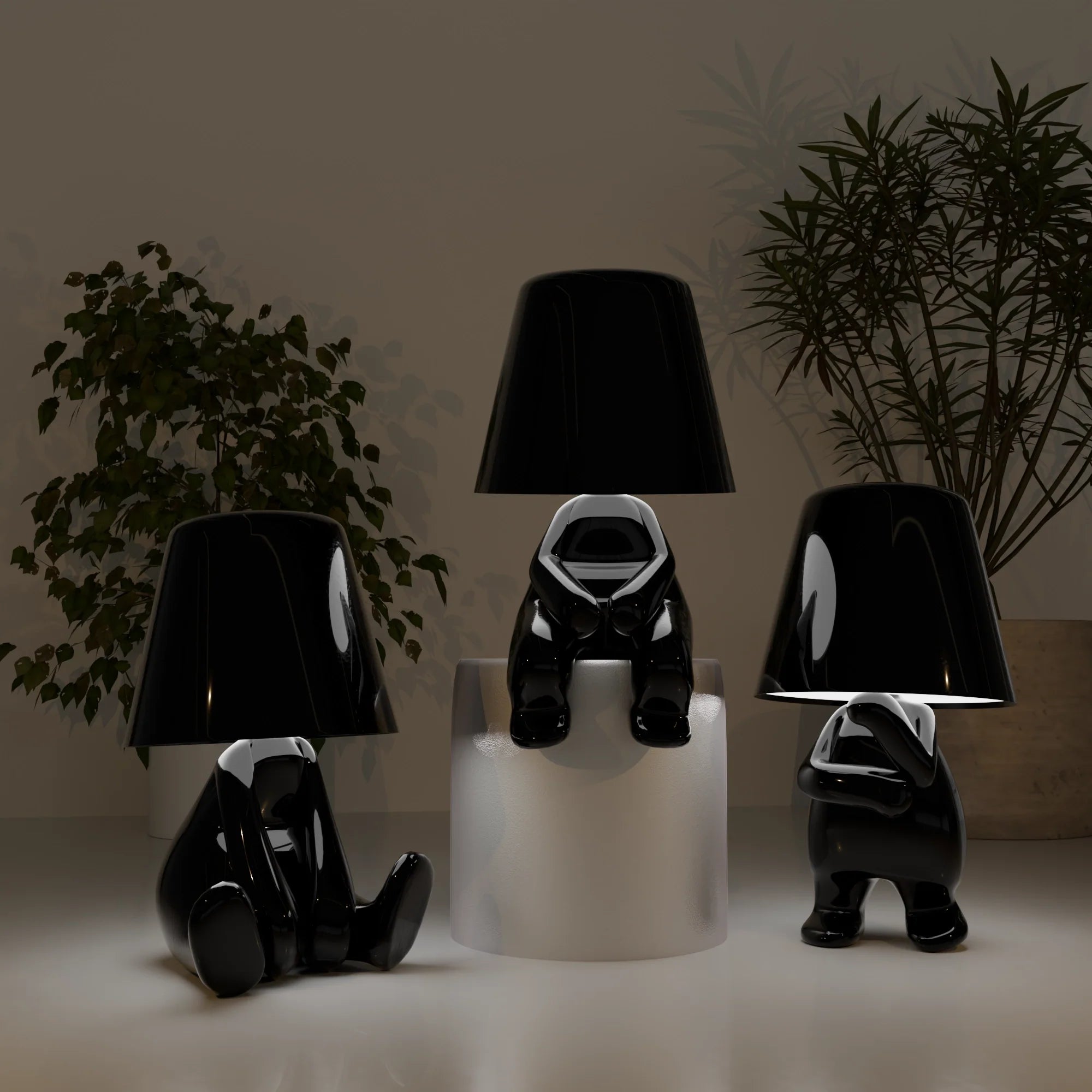 Black Thinkers Modern Artistic Table Lamp Collection Accent Light