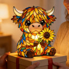 Highland Cow LED Night Light for Kids Bedroom Cute Animal Nursery Desk Lamp