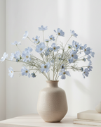 Artificial Ocean Blue Cosmos Flower Stem Faux Floral Decor