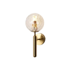Nordic Brass Glass Globe Wall Sconce LED 1-Light