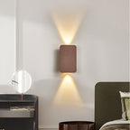 Nordic Minimalist Glass Rectangular LED Wall Sconce Light 2-light