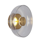 Minimalist Brass & Glass Round Wall Sconce LED 1-Light