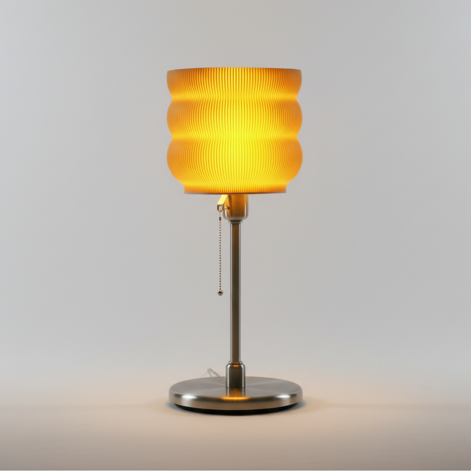 Big Yellow Table Lamp LED Sculptural Bedside Light Decor Glenbrookhome