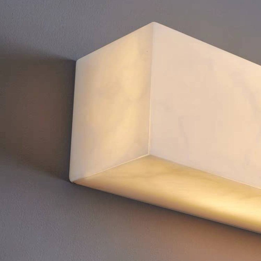 Modern Alabaster Rectangular Outdoor Wall Light LED 1-Light