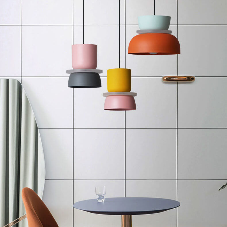 Nordic Zinc Alloy Dual-tone Dome Pendant Light LED 1-light