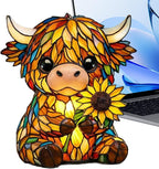 Highland Cow LED Night Light for Kids Bedroom Cute Animal Nursery Desk Lamp