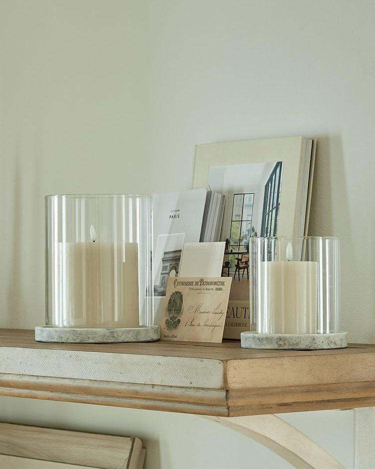 Athena Stone Natural Hurricane Candle Lantern Home Decor