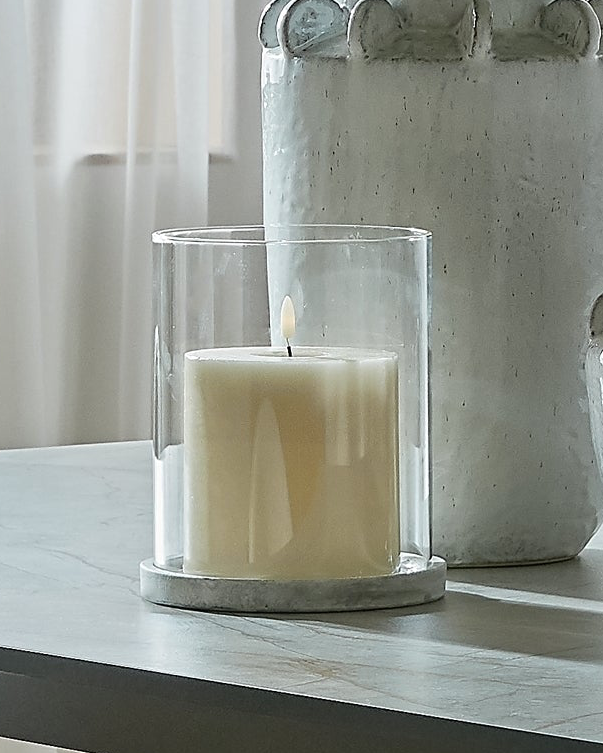 Athena Stone Natural Hurricane Candle Lantern Home Decor