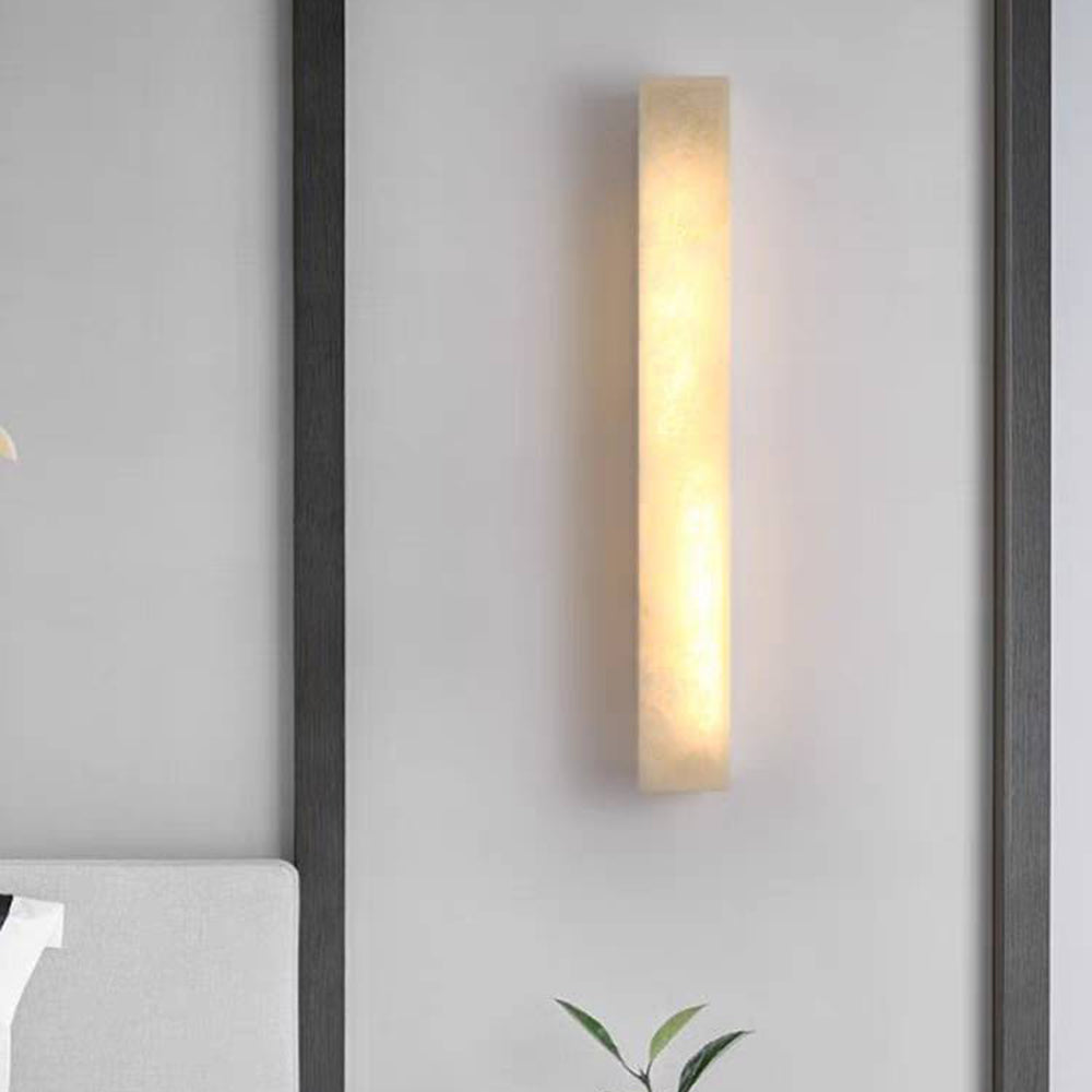 Modern Alabaster Rectangular Outdoor Wall Light LED 1-Light