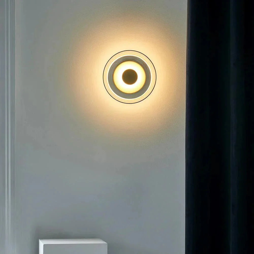 Minimalist Brass & Glass Round Wall Sconce LED 1-Light
