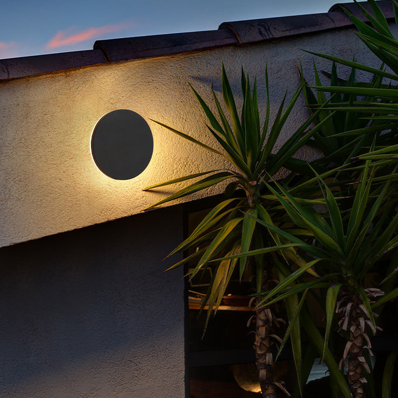 Modern Minimalist Round LED Wall Sconce IP65 Outdoor 1-Light
