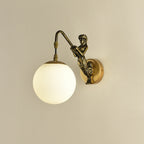 Vintage Glass Globe 1-Light Mermaid Wall Sconce