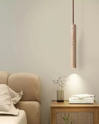 Minimalist Travertine Cylinder Pendant Light 1-Light
