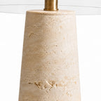 Ryn Wabi‑Sabi Travertine Glass Mushroom Table Light