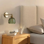 Vintage Brass Tulip Glass Wall Sconce 1-Light