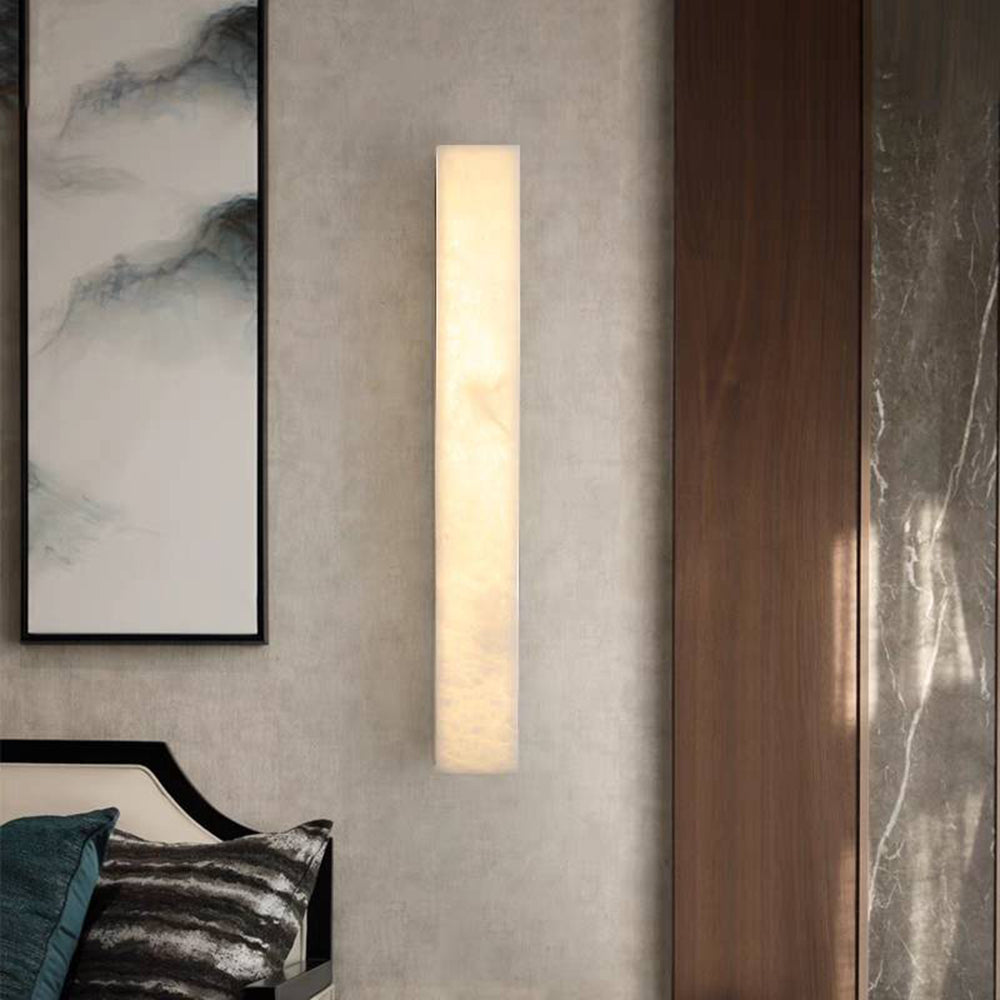 Modern Alabaster Rectangular Outdoor Wall Light LED 1-Light