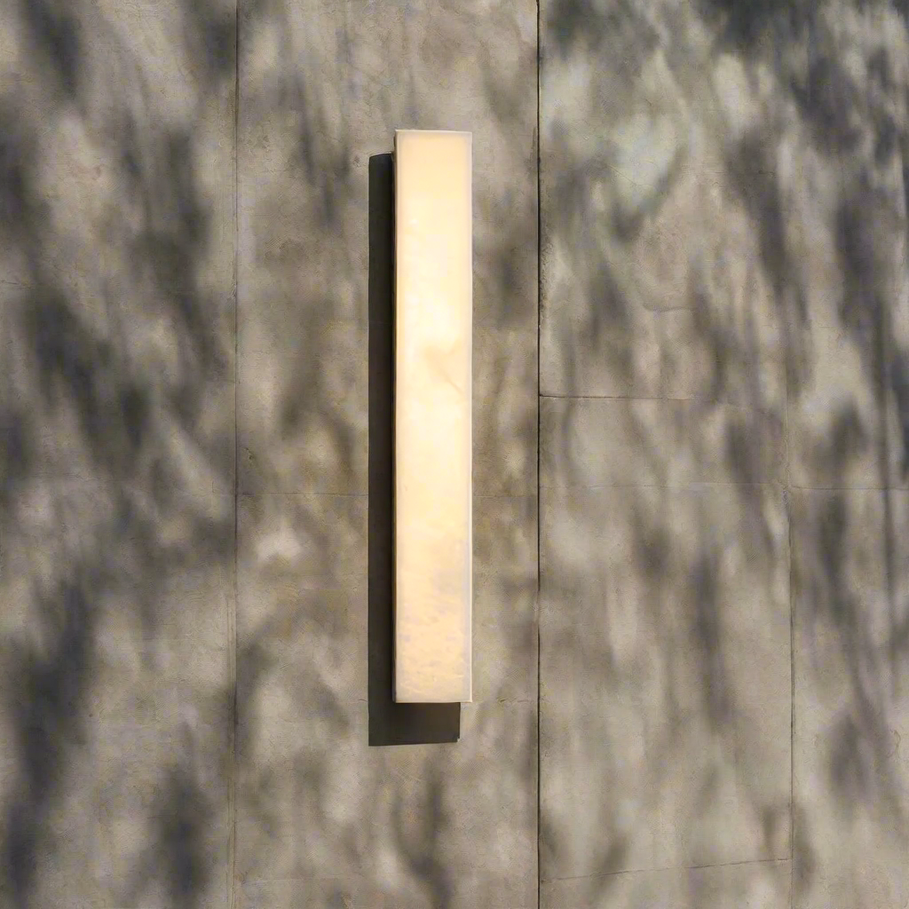 Modern Alabaster Rectangular Outdoor Wall Light LED 1-Light