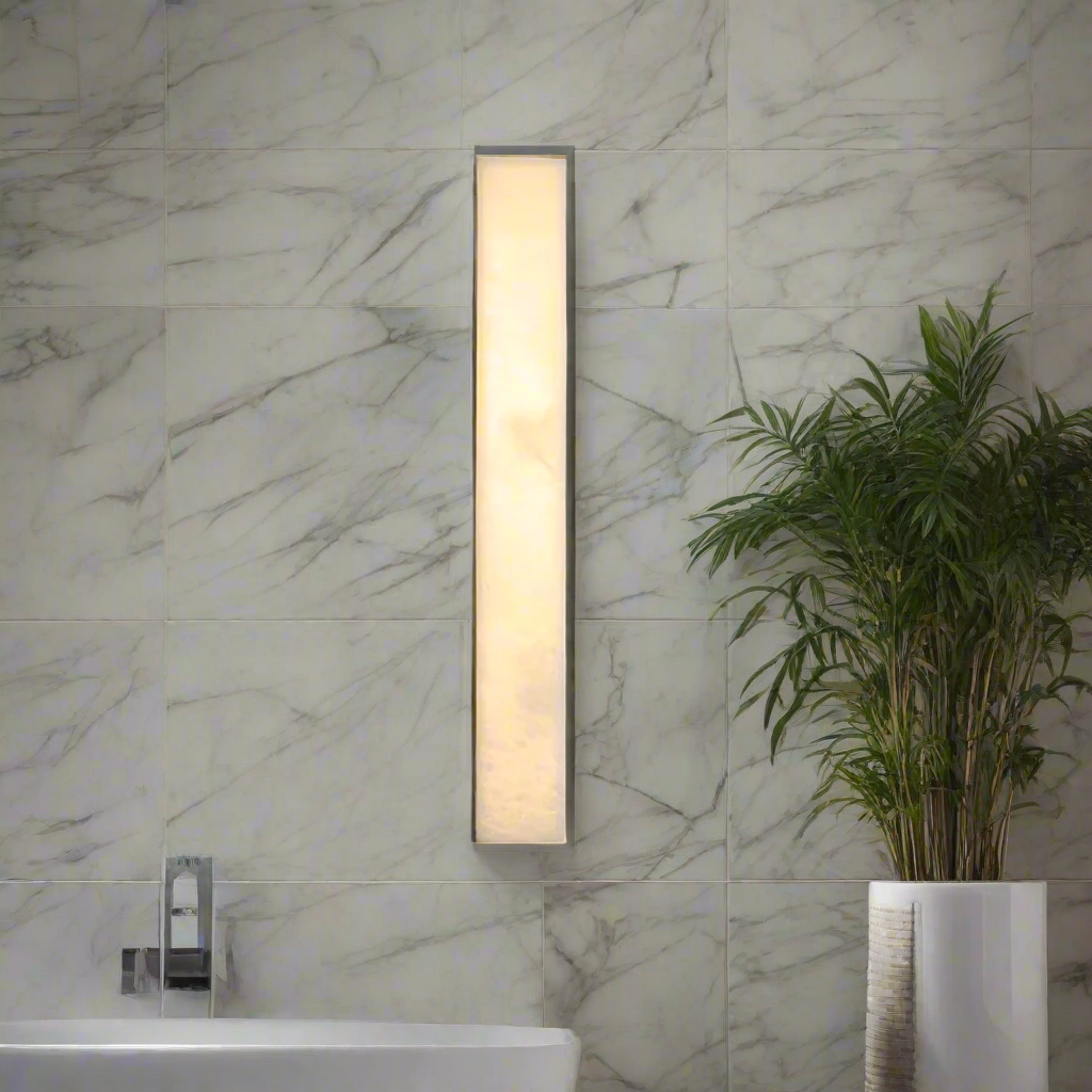 Modern Alabaster Rectangular Outdoor Wall Light LED 1-Light