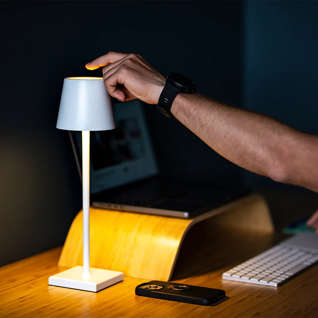 Slim LED Table Lamp with Shade – Modern Bedside Night Light for Bedroom, Living Room & Nightstand