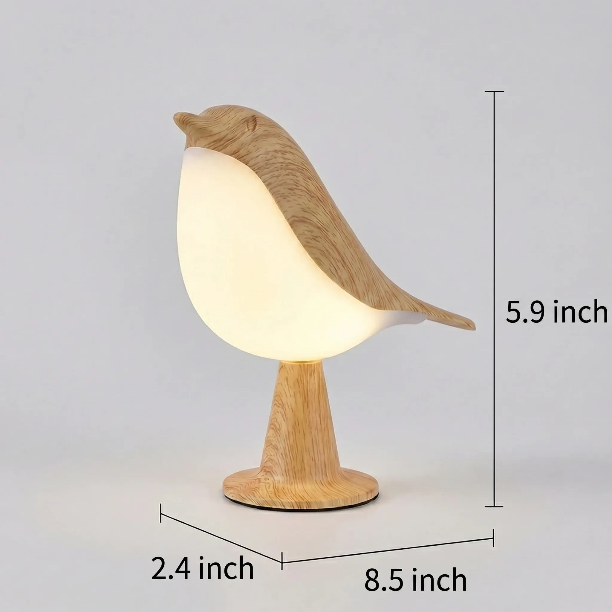 Bird Table Lamp LED Glowing Night Light Decorative Animal Desk Lamp for Bedroom
