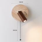 Modern Travertine Wood Rotatable Wall Sconce LED 1-Light