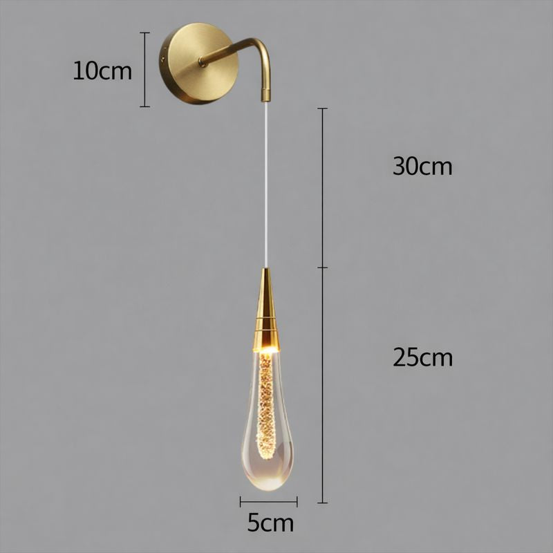 Modern Glass Raindrop LED Wall Sconce 1-Light