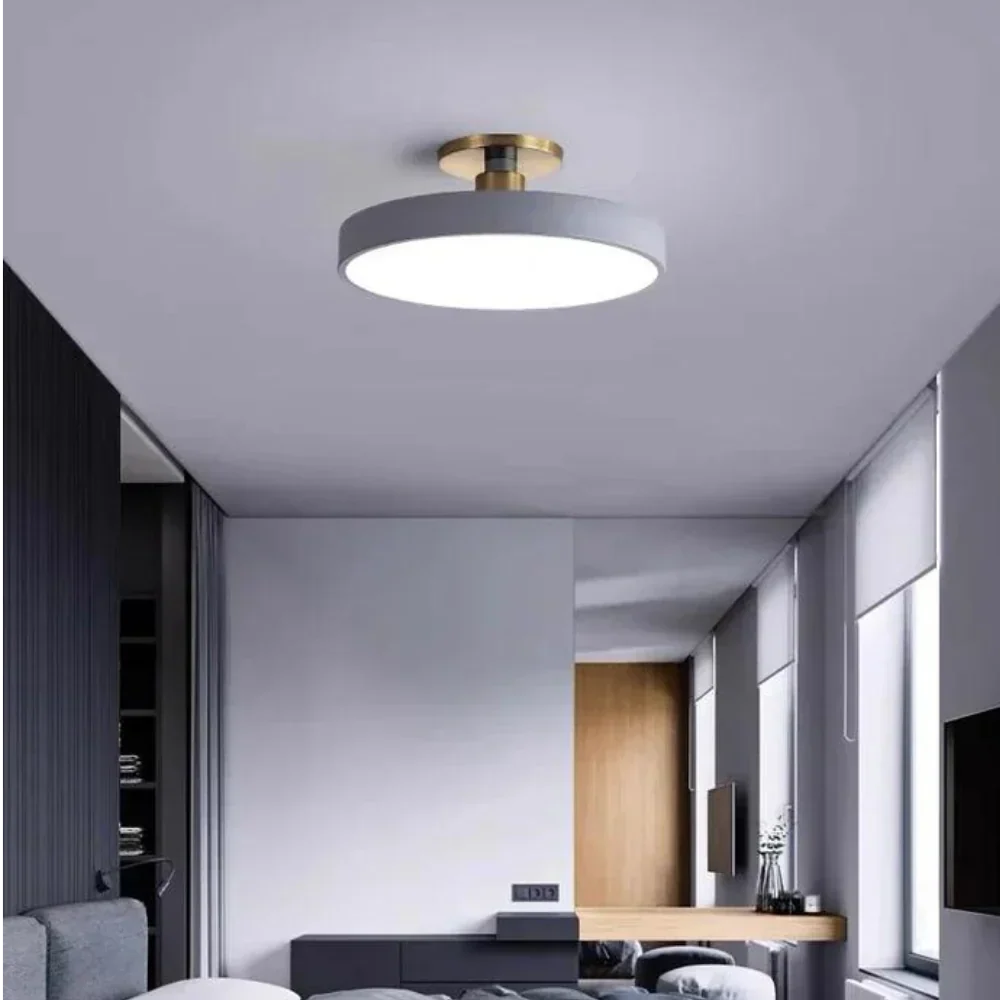 Modern Brass Round LED Ceiling Light 1-Light