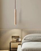 Minimalist Travertine Cylinder Pendant Light 1-Light