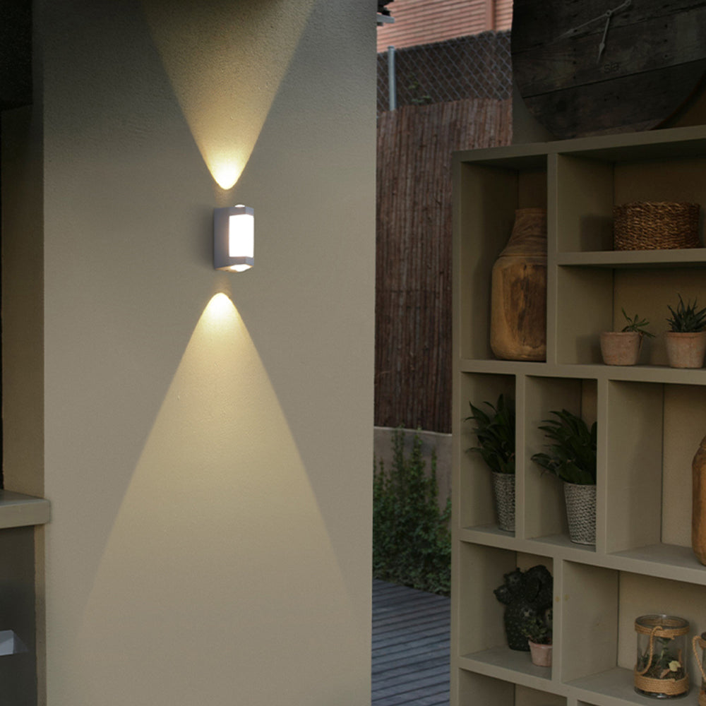 Nordic Minimalist Acrylic Rectangular Outdoor Wall Light LED Up-Down
