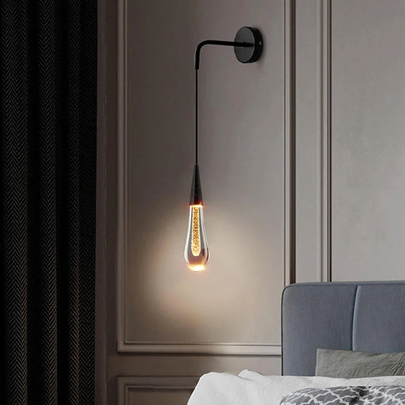 Modern Glass Raindrop LED Wall Sconce 1-Light