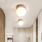 Modern Travertine Stone Round Outdoor Wall Light LED 1-Light