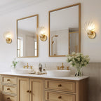 Art Deco Brass Glass Seashell Wall Sconce LED 1-Light